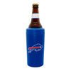 Bills Universal Stainless Steel Can Cooler In Blue - Side View 1 With Bottle Inside