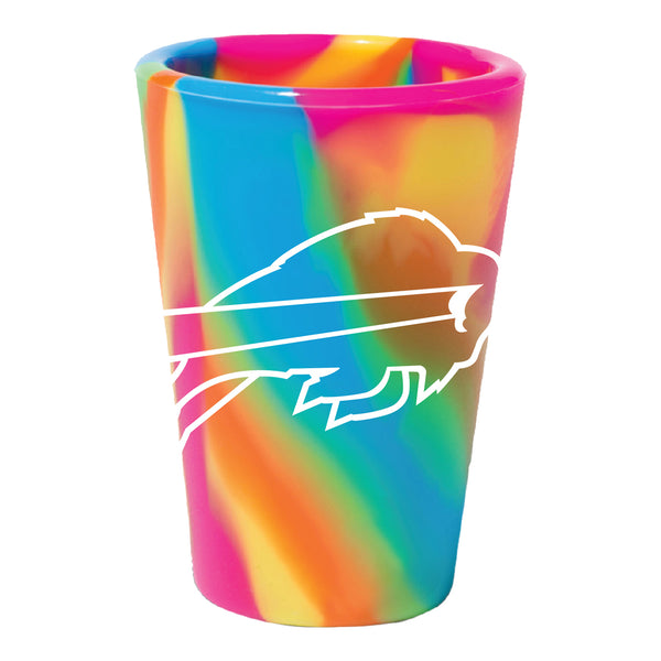 Bills 1.5 Oz. Silicone Shot Glass In Rainbow Colors - Front View