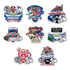 Bills 2023 Gameday Hatpin Set In Multi-Color - Front View Of All 8 Hatpins