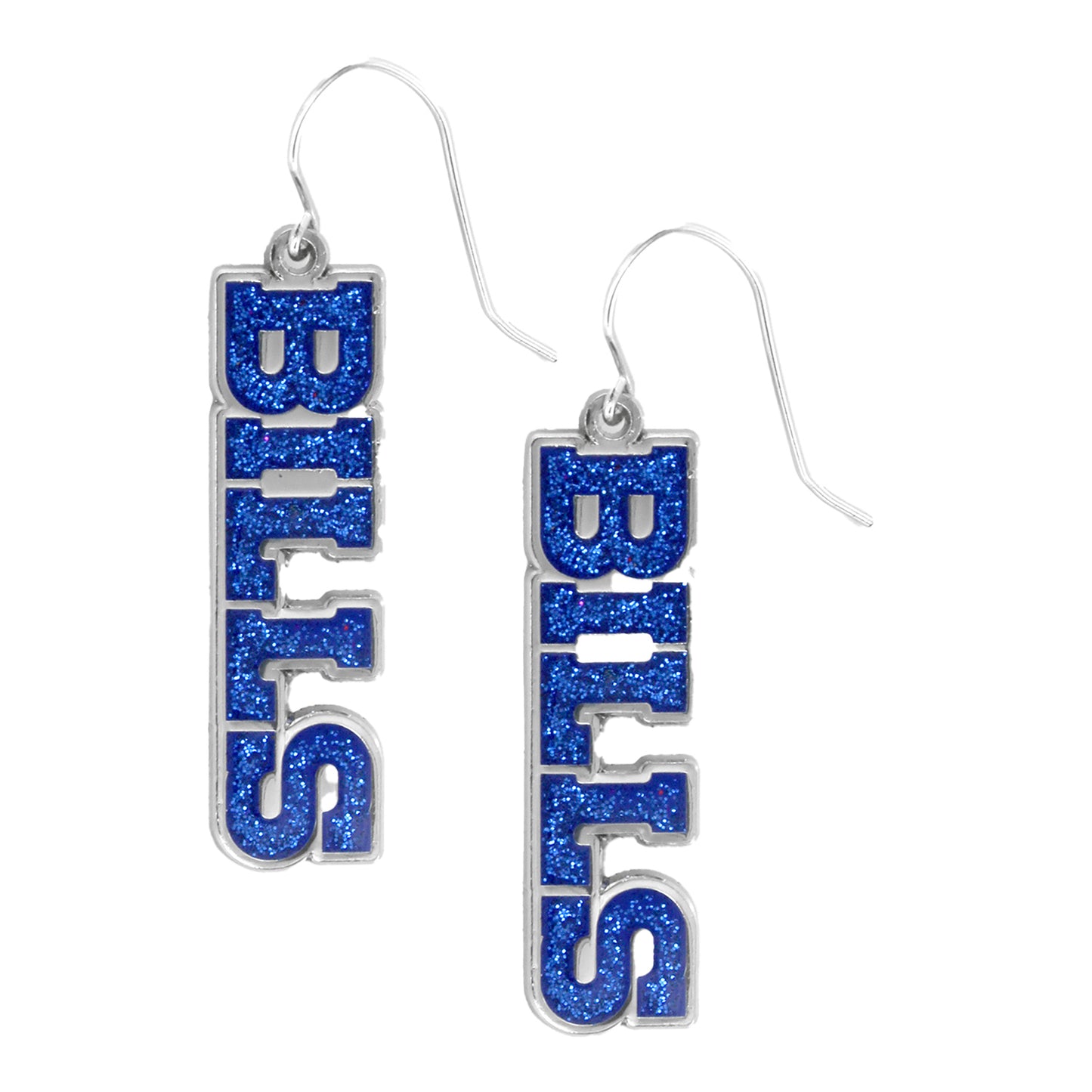 Bills Glitter Wordmark Earrings - Front View
