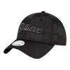 Ladies Bills New Era 9TWENTY Billieve Adjustable Hat In Black - Front Left View