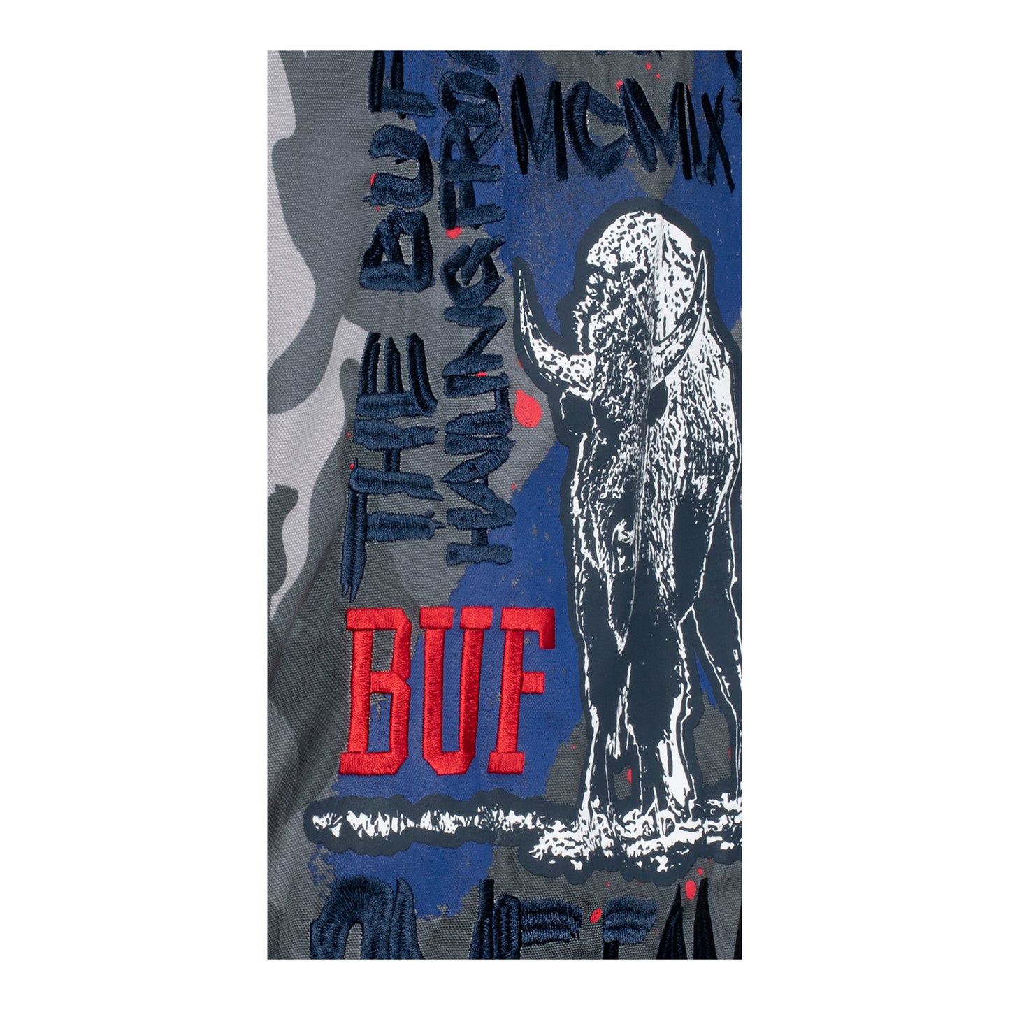 Wild Collective Buffalo Bills Unisex One Family Full Zip Jacket In Grey - Zoom View On Back Graphic