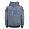 Wild Collective Buffalo Bills Unisex Corduroy Full Zip Jacket In Grey - Back View
