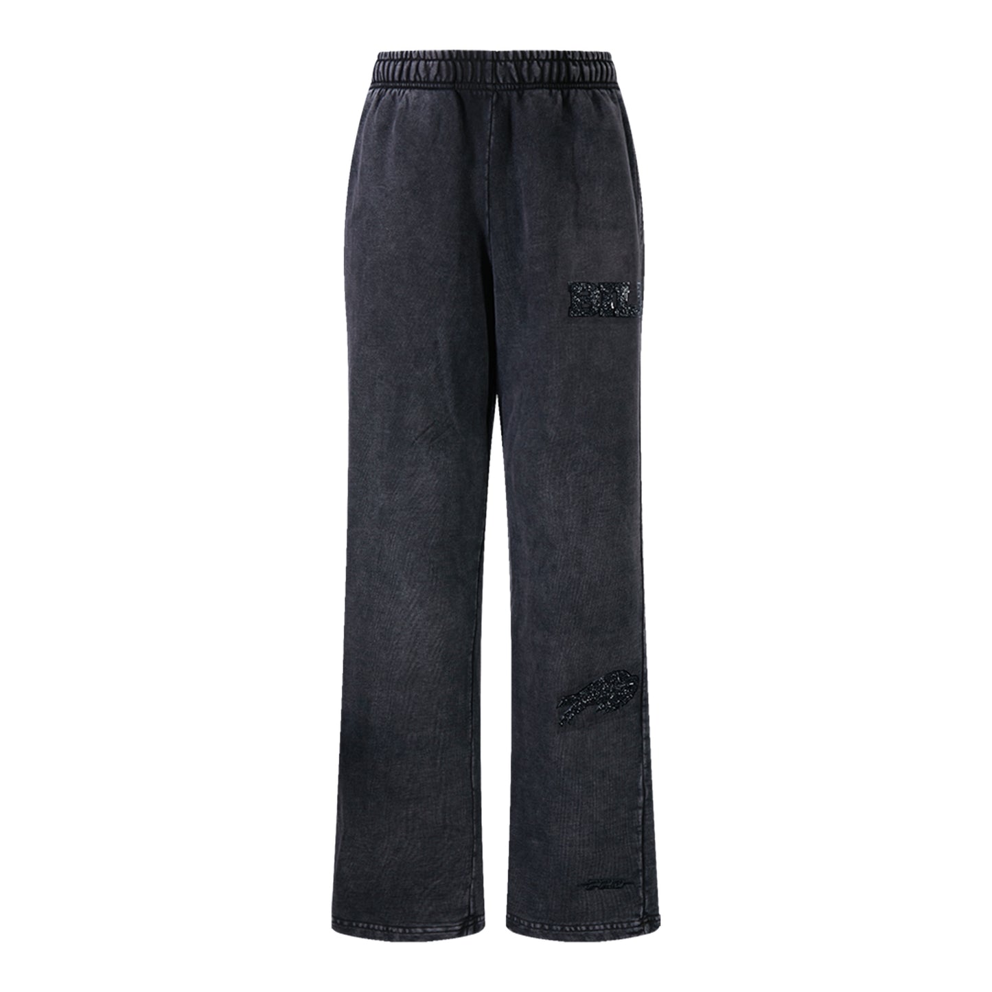 Ladies Buffalo Bills Pro Standard Crystalline Wash Pants In Black - Front View