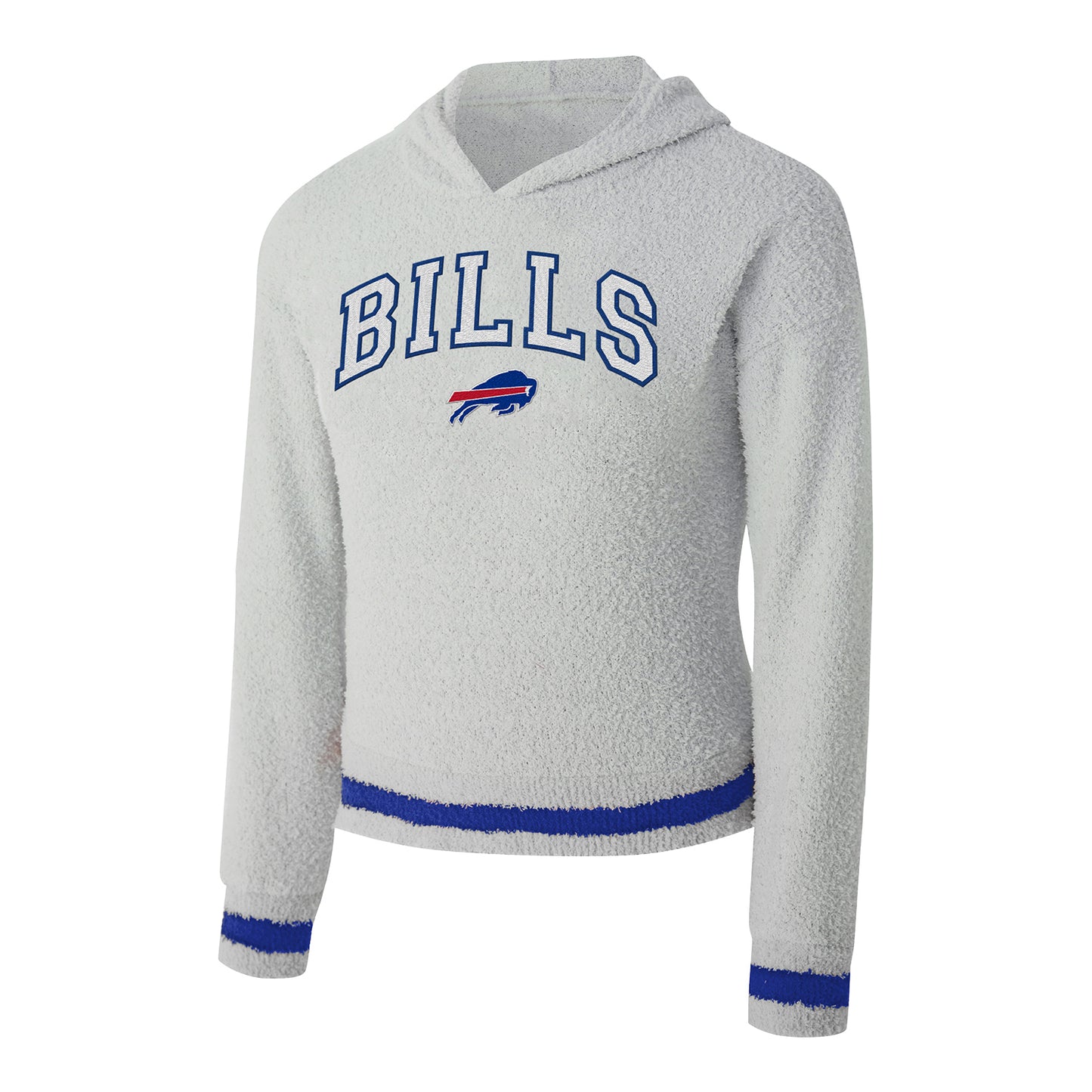 Ladies Bills Whitley Fuzzy Pullover Hoodie In Grey - Front View