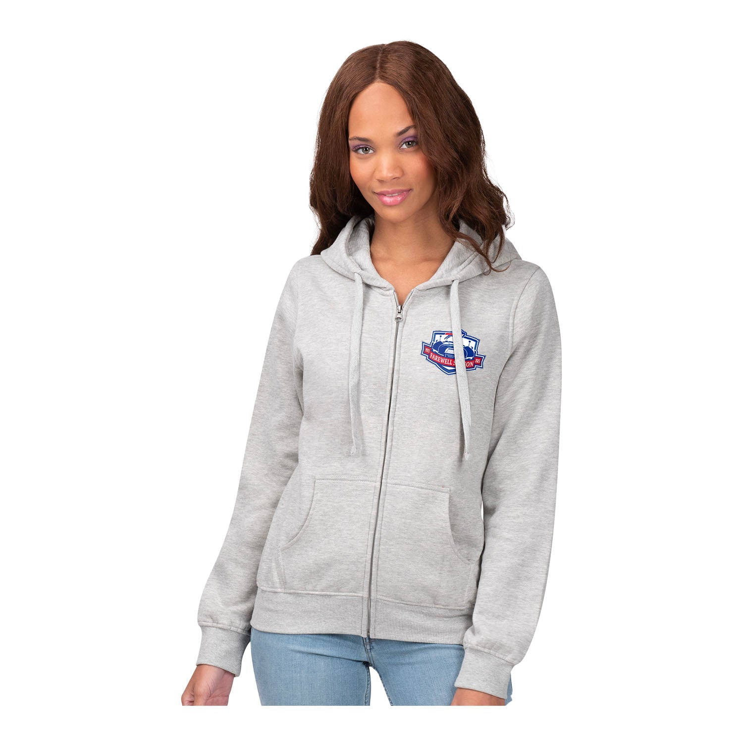 Bills Apparel Buffalo Bills Gray Hoodie With Red Buffalo Ladies Bills
