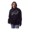 Wild Collective Ladies Buffalo Bills Pearl Stud Crewneck In Black - Front View On Model