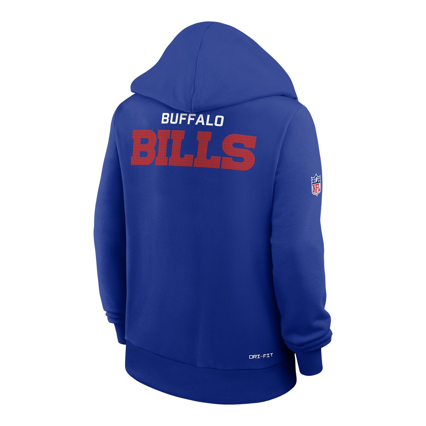 Ladies Buffalo Bills Nike Sideline Dri-FIT Hoodie In Blue - Back View