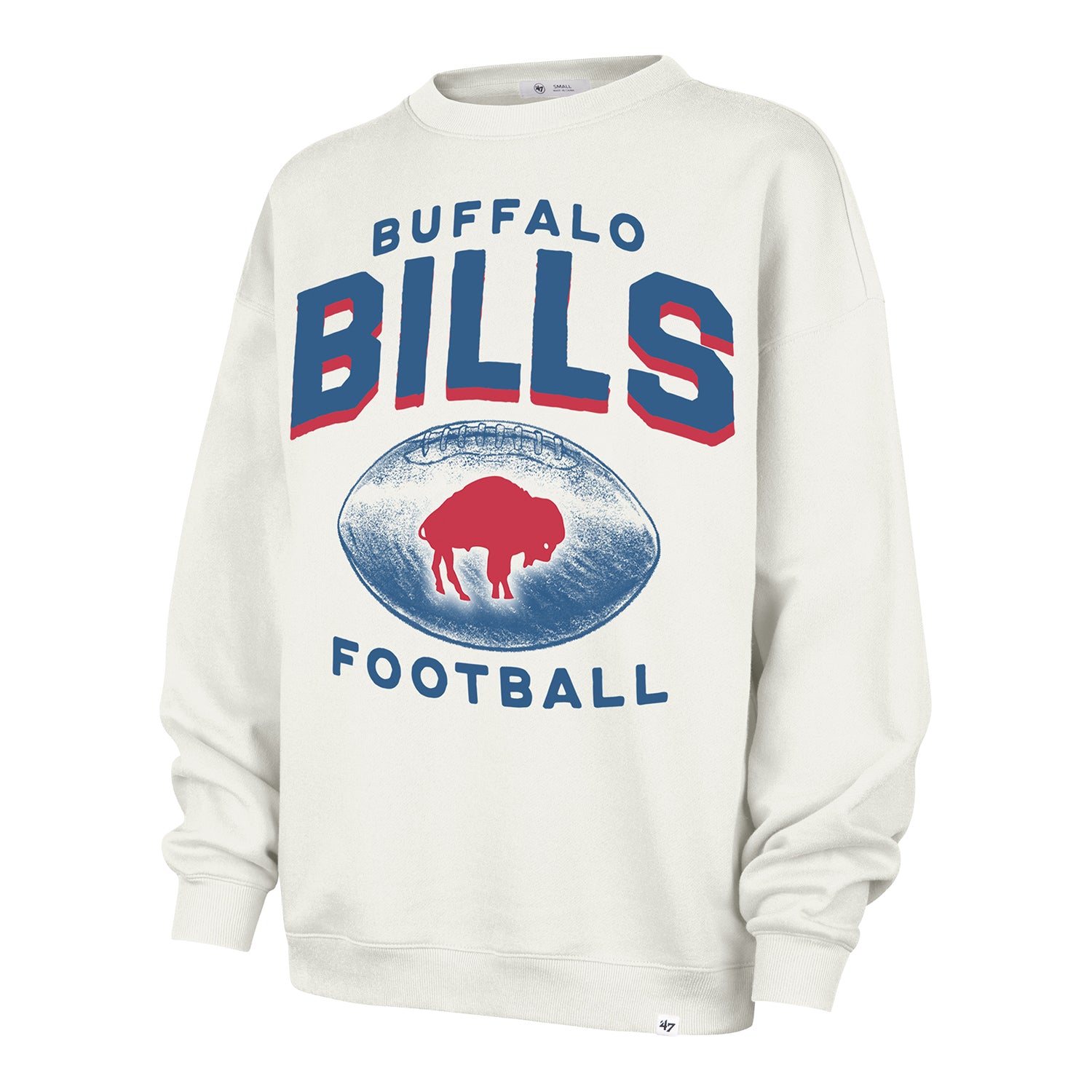 Ladies Buffalo Bills '47 Brand Oversized Arch Cloud Crewneck