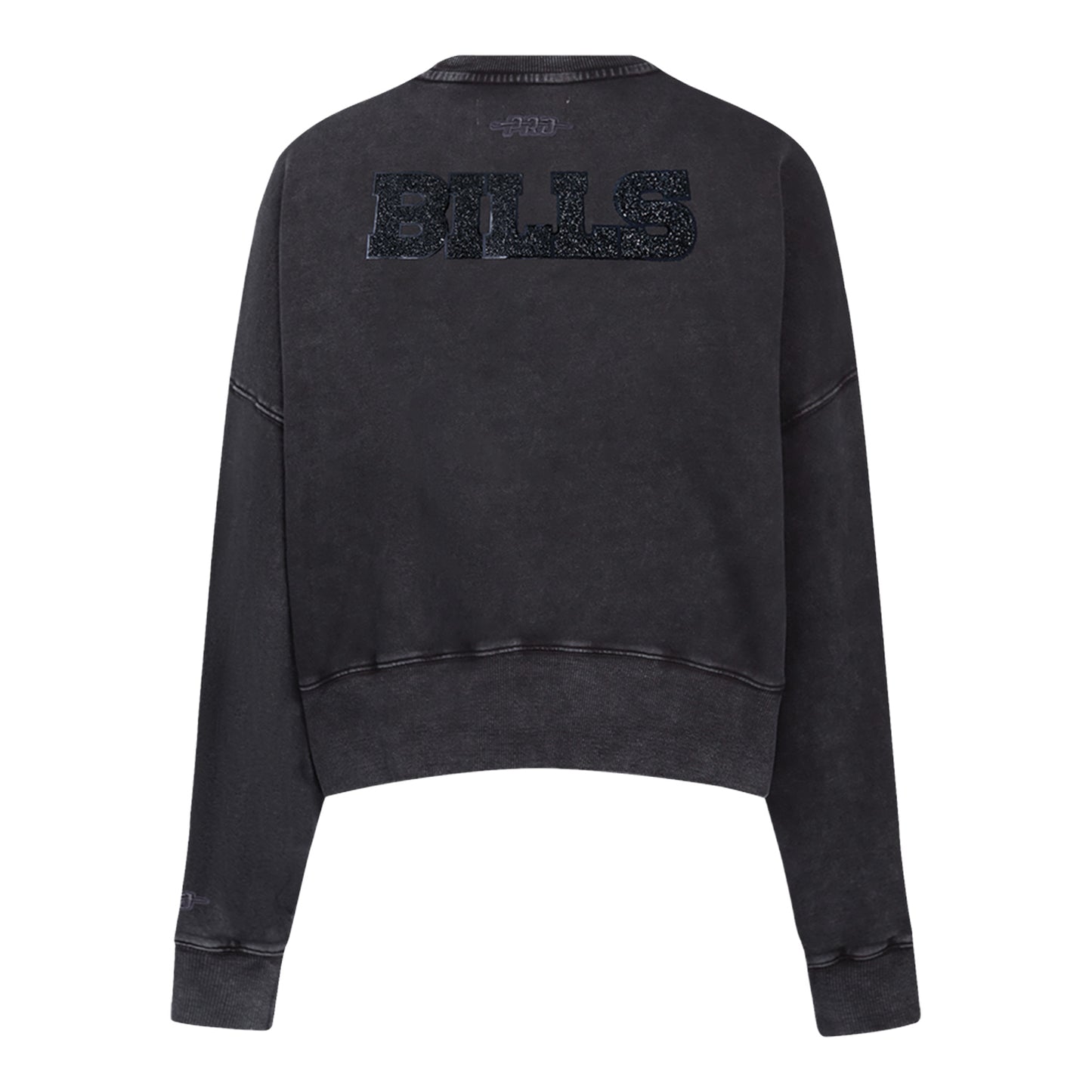 Ladies Buffalo Bills Pro Standard Crystalline Wash Crewneck Sweatshirt In Grey - Back View