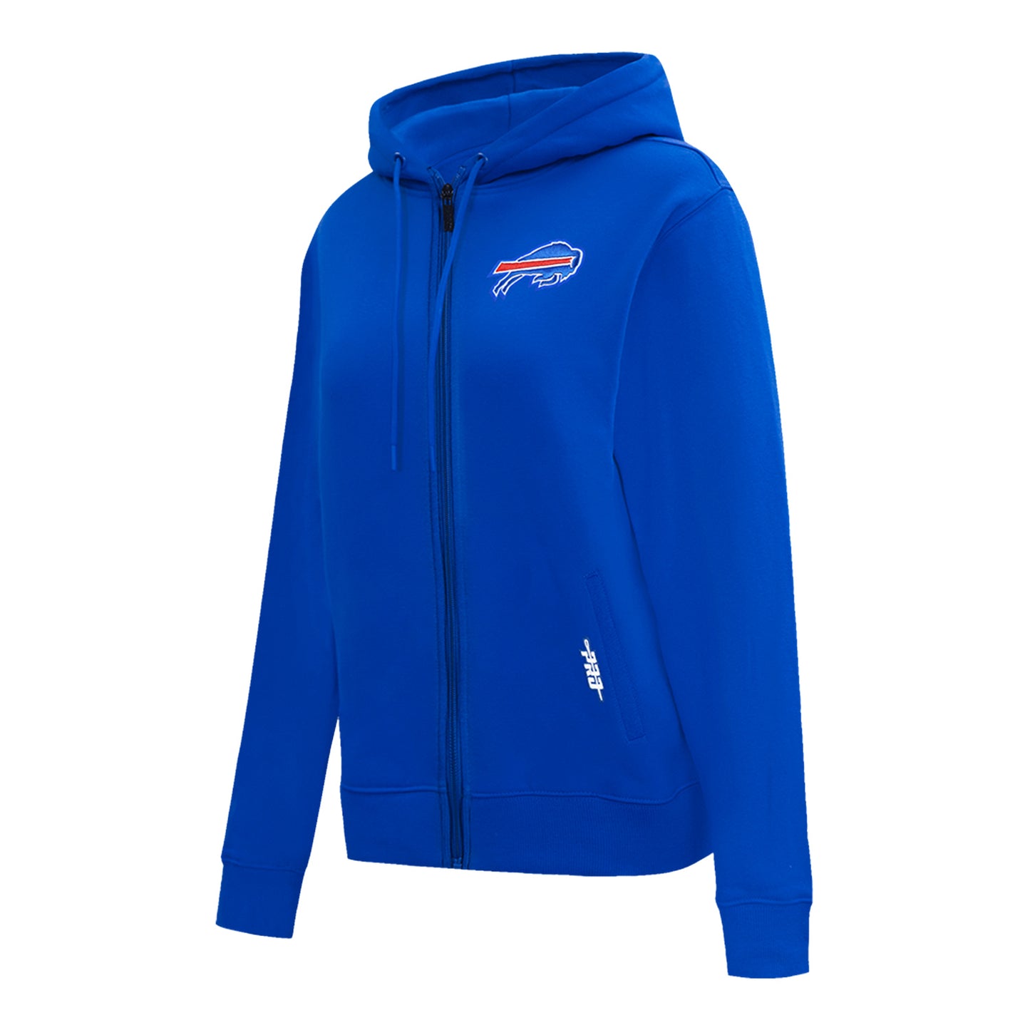 Ladies Buffalo Bills Classic Icon Full Zip Hoodie In Blue - Angled Front Left View