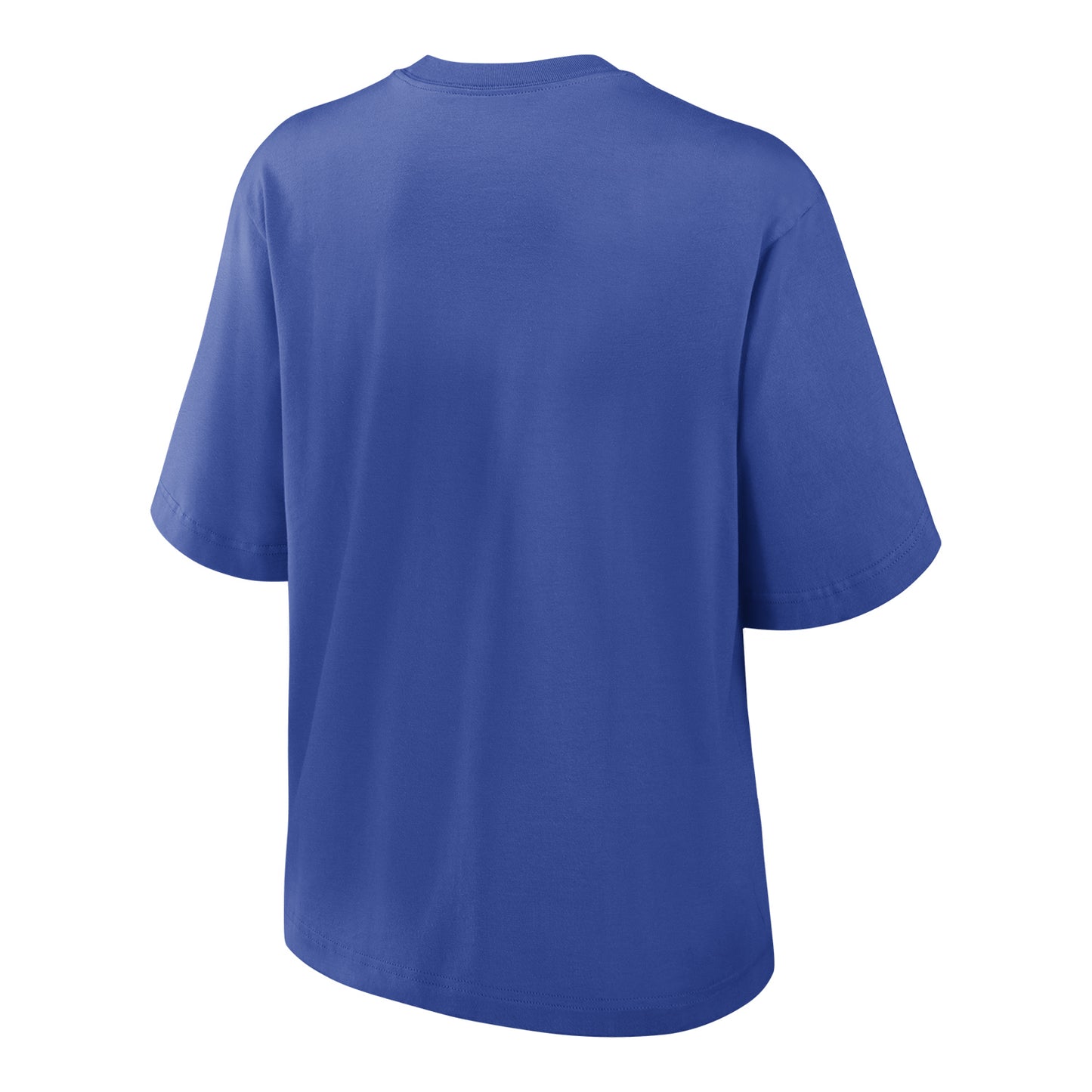 Ladies Nike Buffalo Bills Fashion Boxy T-Shirt In Blue - Back View