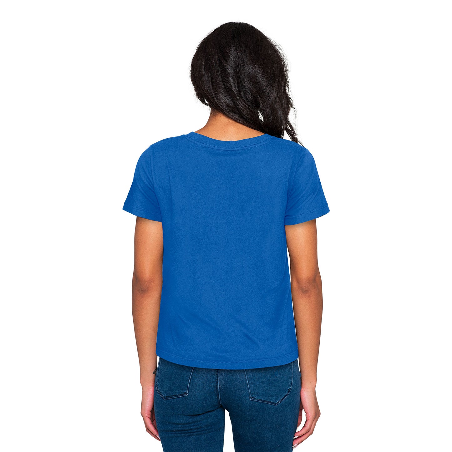 Ladies Buffalo Bills New Era Primary Logo T-Shirt In Blue - Back View
