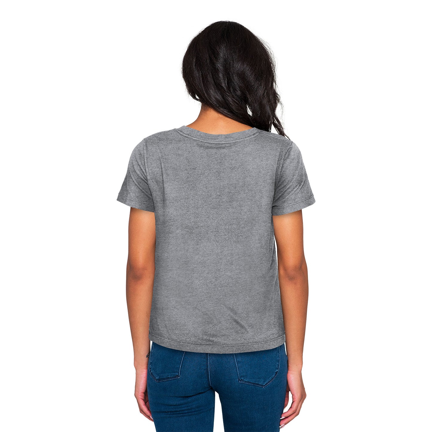 Ladies Buffalo Bills New Era Classic Logo T-Shirt In Grey - Back View