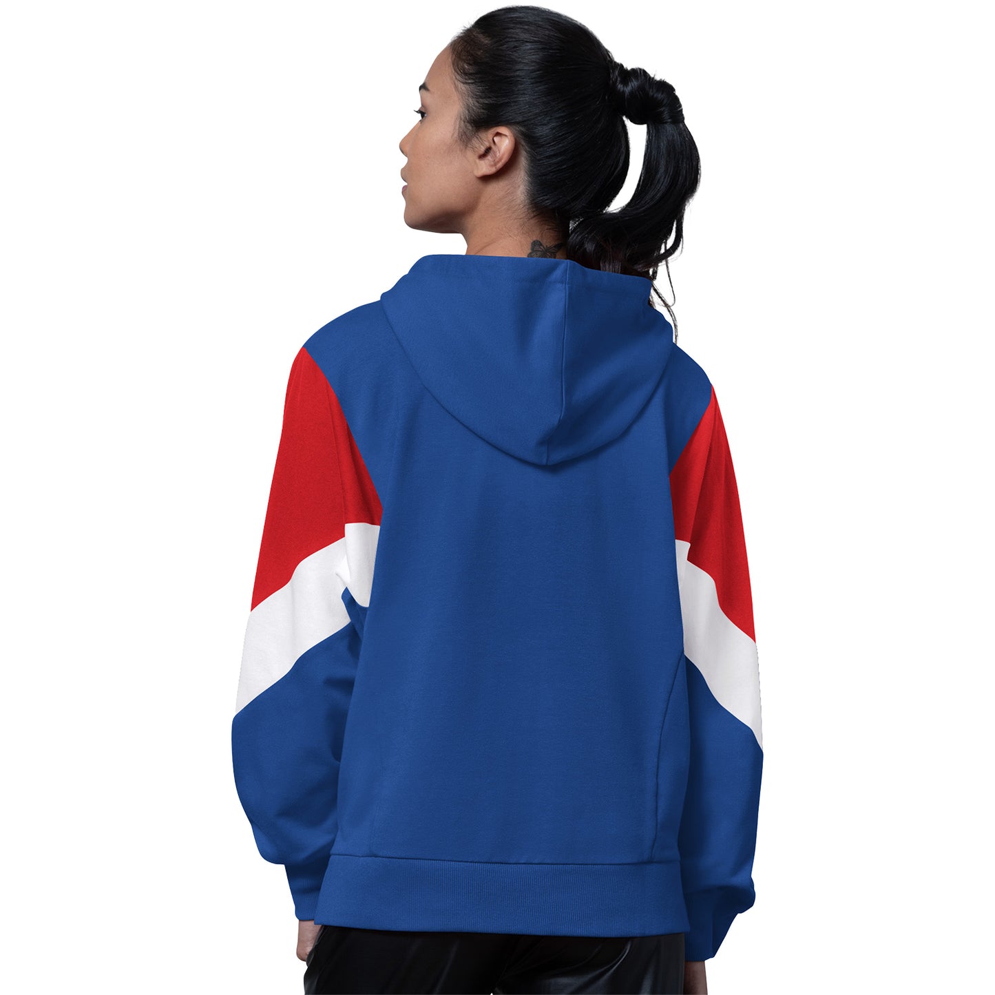 Ladies Starter Bills Scrimmage Hooded Top In Blue - Back View