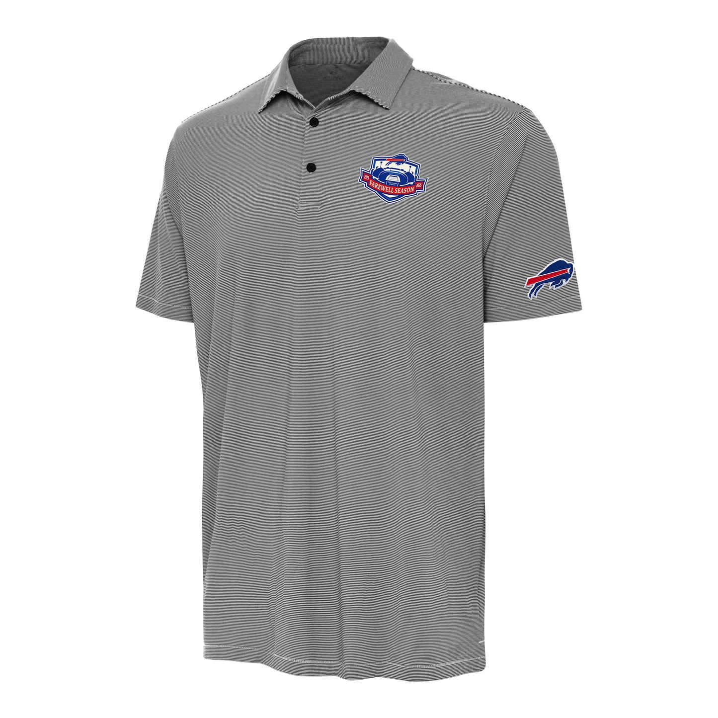 Bills Highmark Stadium Final Season Antigua Polo In Grey - Front View