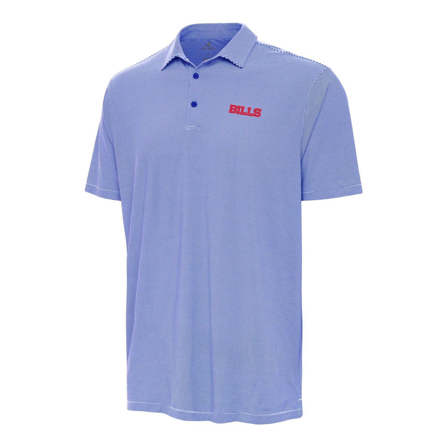 Buffalo Bills Antigua Twine Wordmark Polo In Blue - Front View