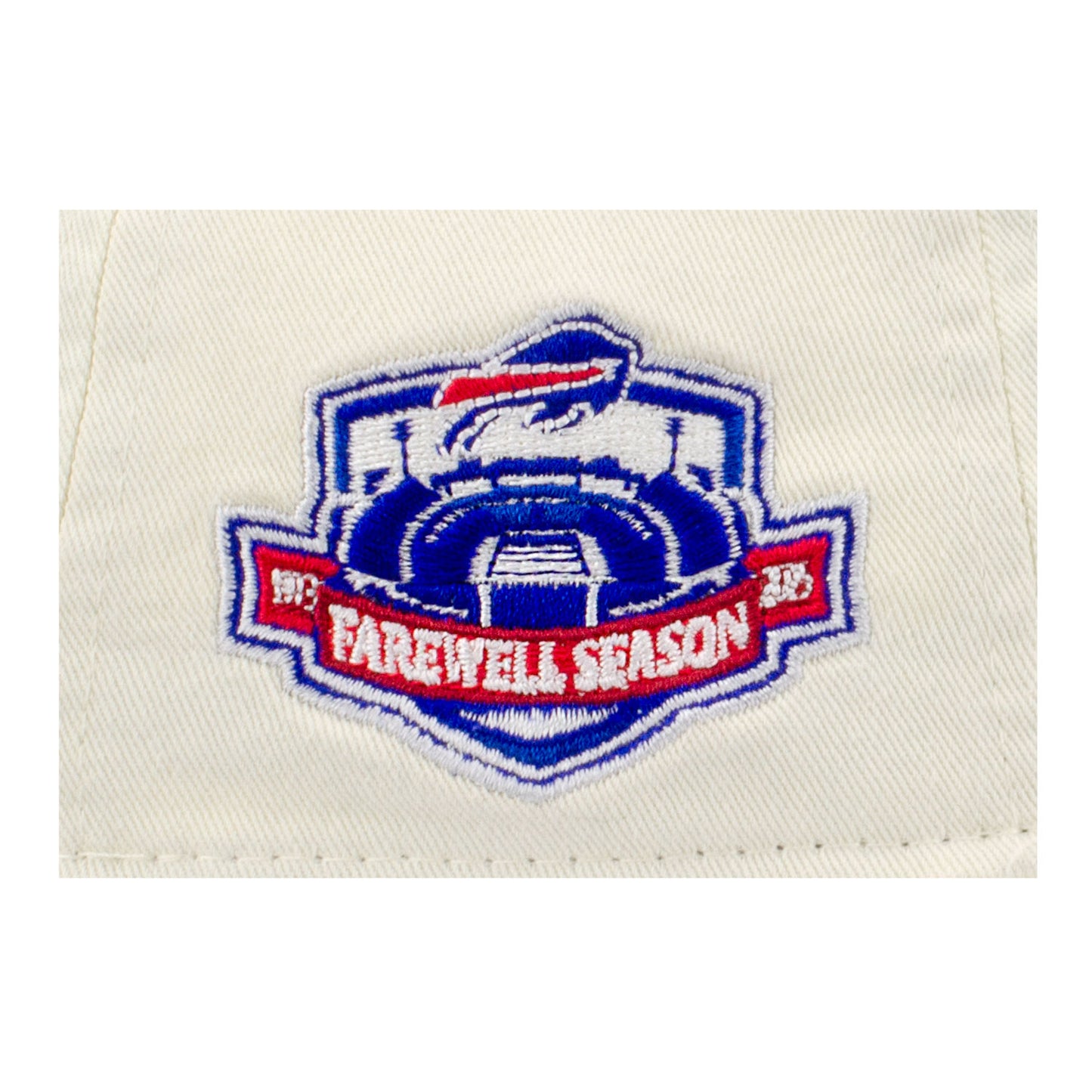 Buffalo Bills New Era 9FORTY Farewell Season Patch Hat In White - Patch View