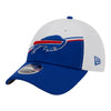 Bills New Era 9FORTY 2023 Sideline Stretch Snap Hat In White - Front Left View