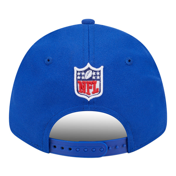 Bills New Era 9FORTY 2023 Sideline Classic Adjustable Hat In Blue - Back View
