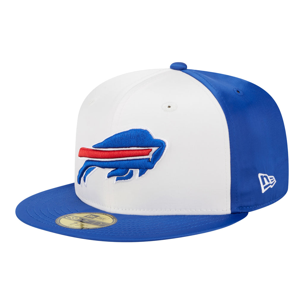 Buffalo Bills Throwback Satin 59FIFTY Fitted Hat, Blue - Size: 7, NFL by New Era