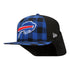 New Era Bills 59FIFTY Dog Ear Plaid Fitted Hat In Blue & Black - Zoomed Front Left View