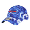New Era Bills 9TWENTY Tie Dye Adjustable Hat In Blue - Front Left View