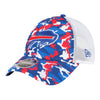 New Era Bills 9FORTY Let's Go Buffalo Trucker Hat In Blue, Red & White - Front Left View