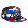 New Era Bills Mafia 9FIFTY Trucker Hat In Team Color Camouflage - Front Right View
