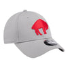 New Era Bills 9FORTY Stretch Snap Classic Logo Hat In Grey - Front Right View