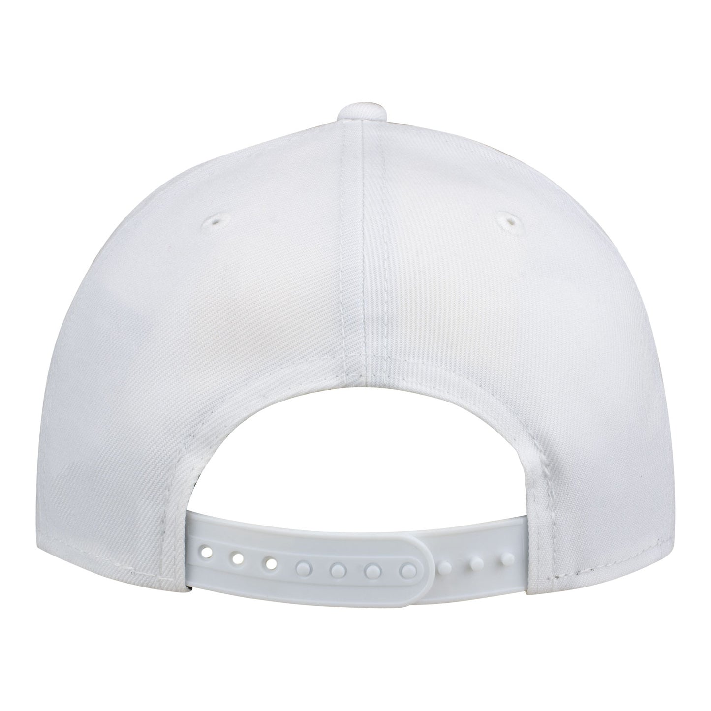 Bills New Era 9FORTY Let's Go Bills Patch Trucker Hat In White - Back View