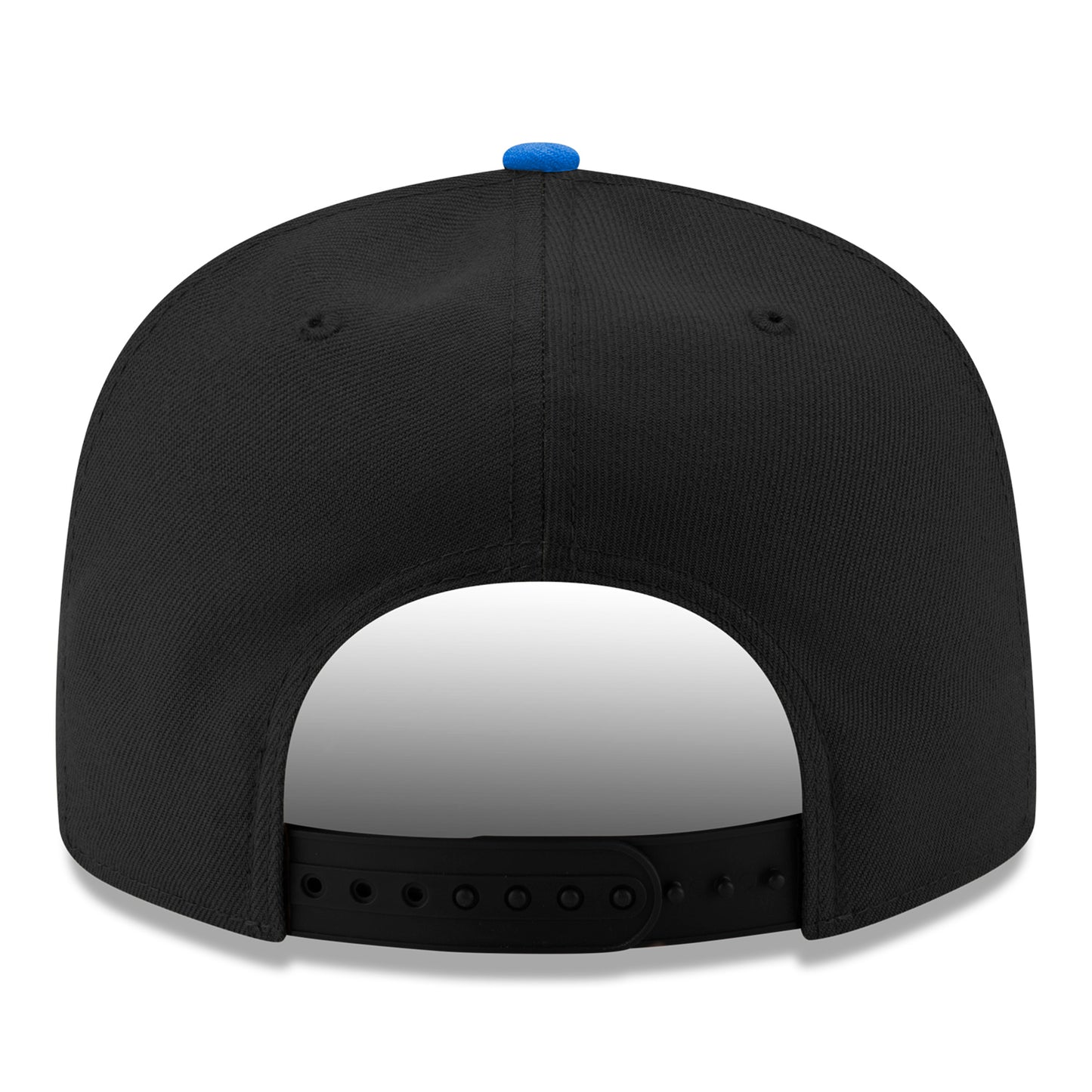 New Era Bills 9FIFTY Established Script Adjustable Hat In Black, Blue & Red - Back View
