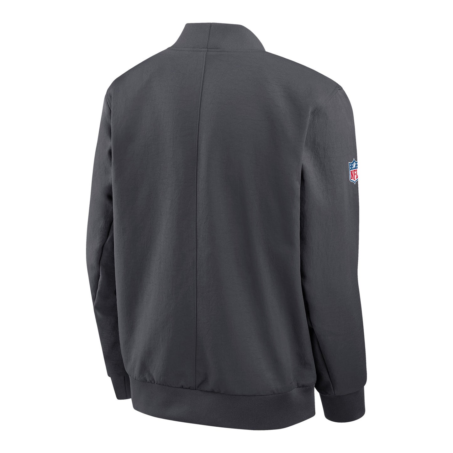 Buffalo Bills Nike 2025 Sideline Bomber Jacket In Grey - Back View