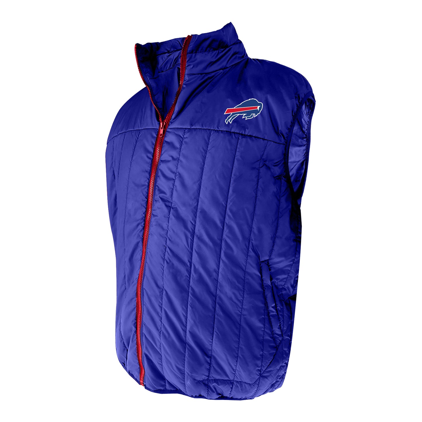 Buffalo Bills Big and Tall Full Zip Poly Vest In Blue - Front View