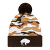 New Era Bills Brown Camo Classic Knit Hat In Brown - Front View