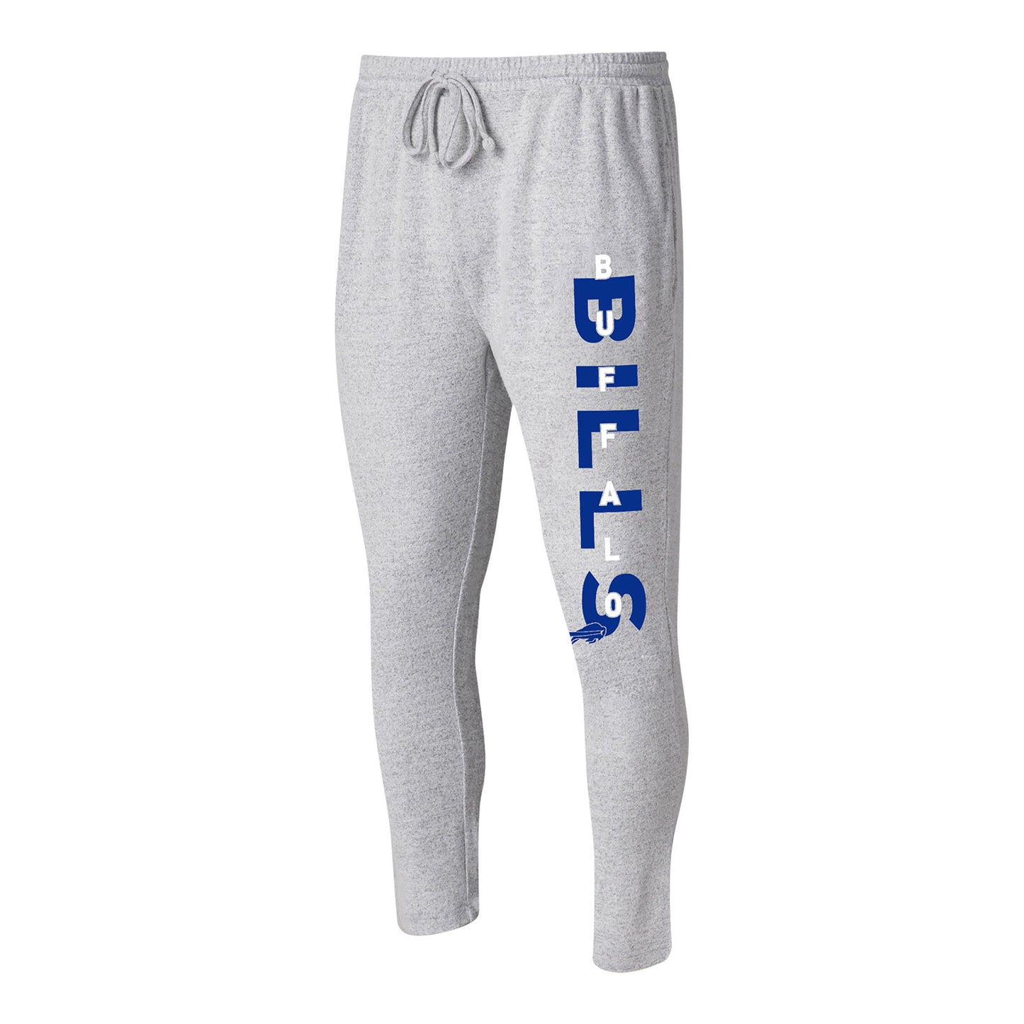 Big & Tall Bills Team Wordmark Pajama Pant In Grey - Front View