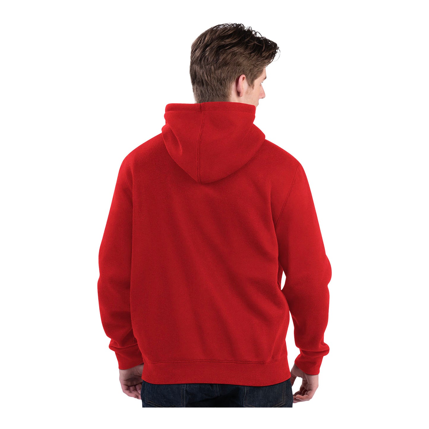 Bills Highmark Stadium Farewell Season Hoodie In Red - Back View On Model