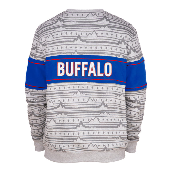 New Era Buffalo Bills Alpine Crewneck Sweatshirt In Grey - Back View
