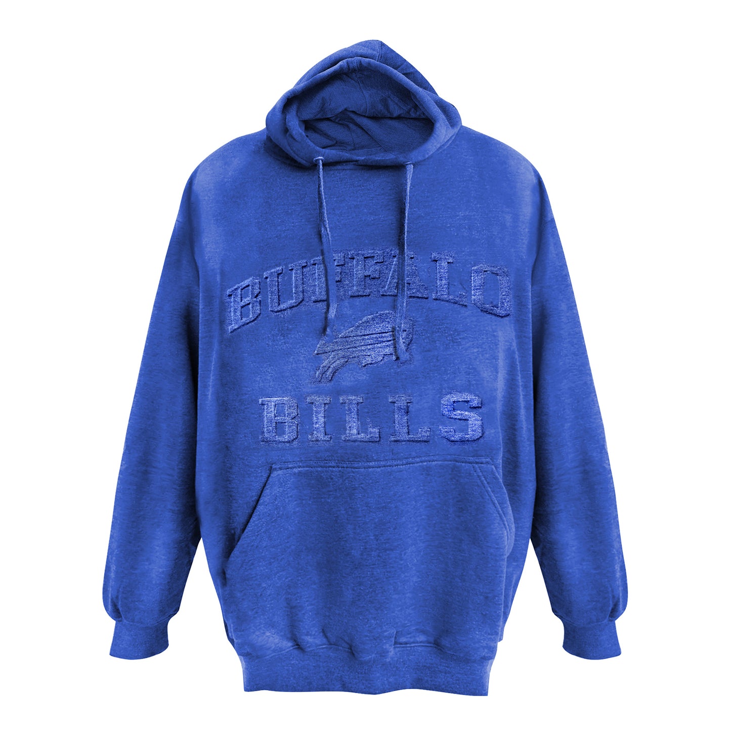 Buffalo Bills Big & Tall Heather Emboss Hoodie In Blue - Front View
