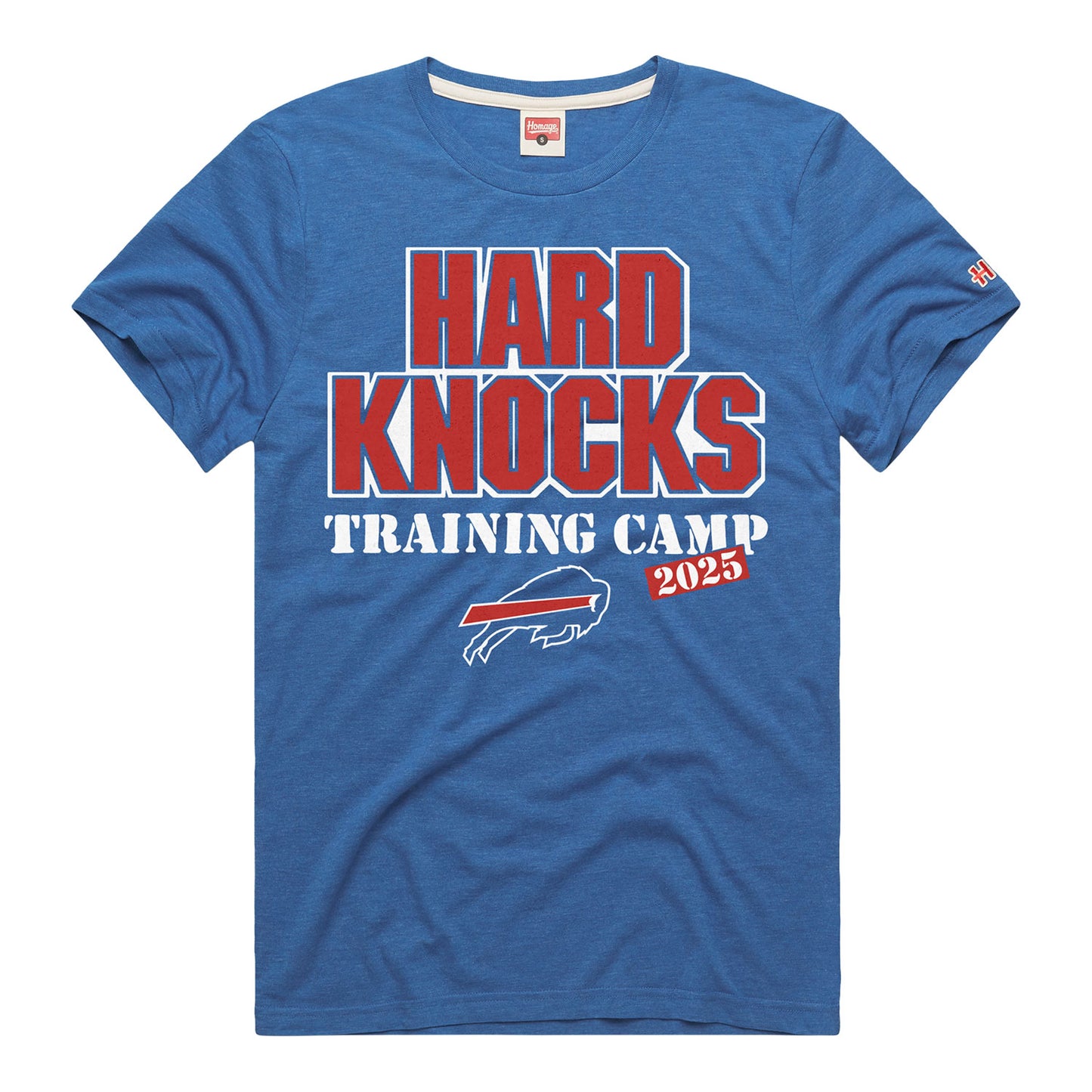 Buffalo Bills 2025 Hard Knocks Training Camp T-Shirt In Blue - Front View