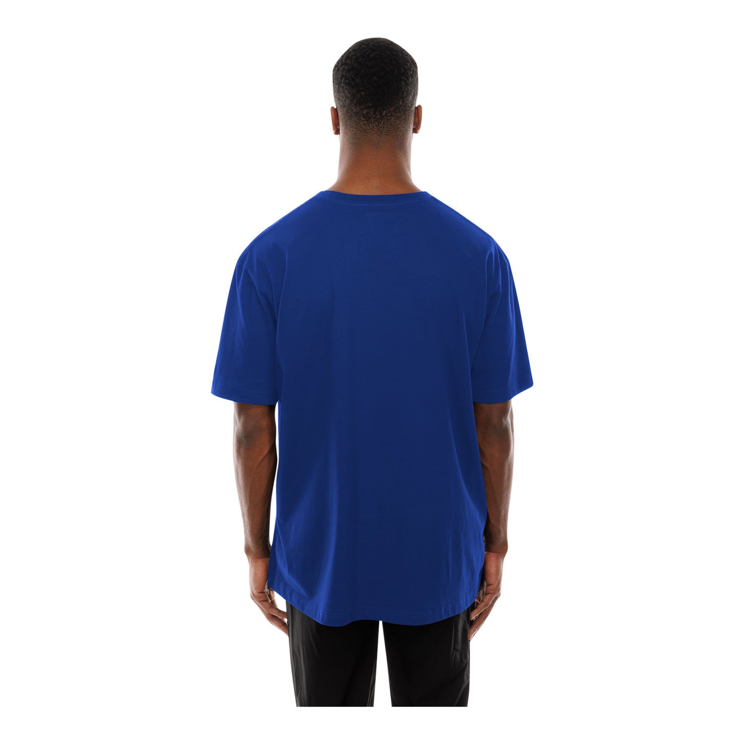 Buffalo Bills New Era Billustration Josh Allen T-Shirt In Blue, White & Red - Back View On Model