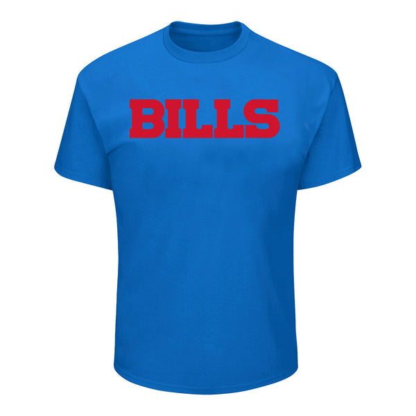 Big & Tall Bills Team Wordmark T-Shirt In Blue - Front View