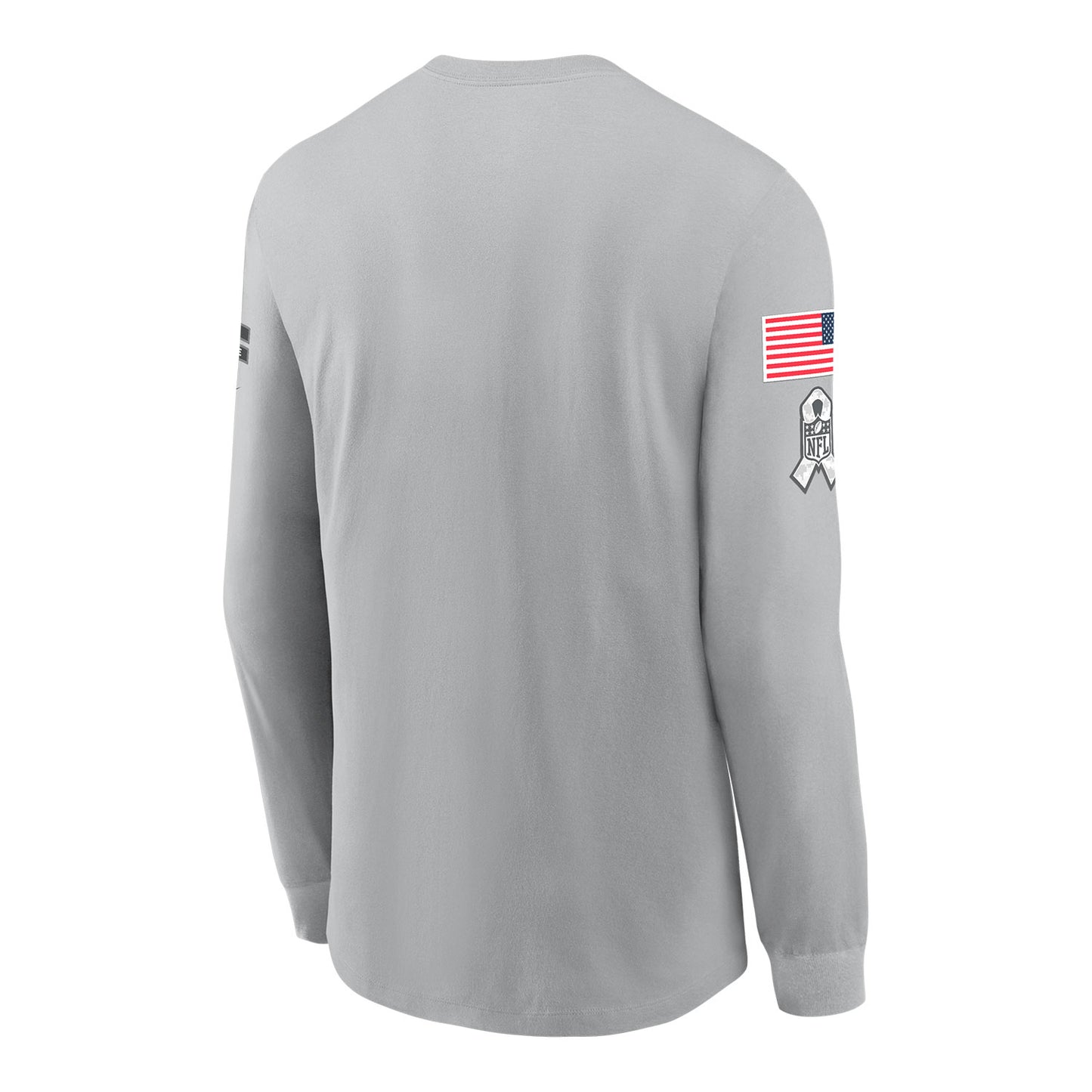 Buffalo Bills Nike Salute to Service Long Sleeve T-Shirt In Grey - Back View