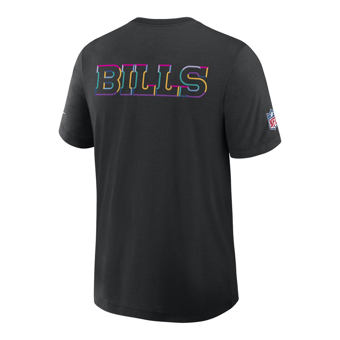 Buffalo Bills Nike 2025 Crucial Catch Tri-Blend T-Shirt In Black - Back View