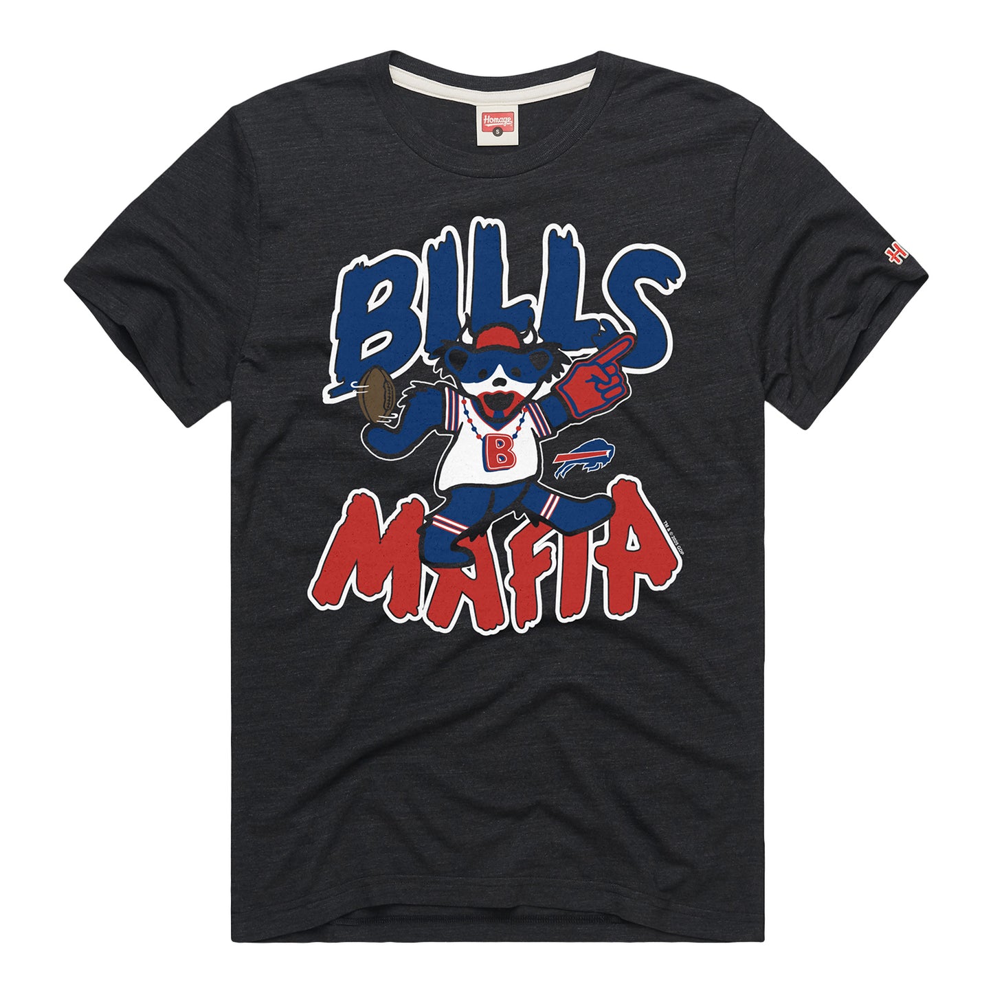 Buffalo Bills Grateful Dead Bills Mafia T-Shirt In Black - Front View