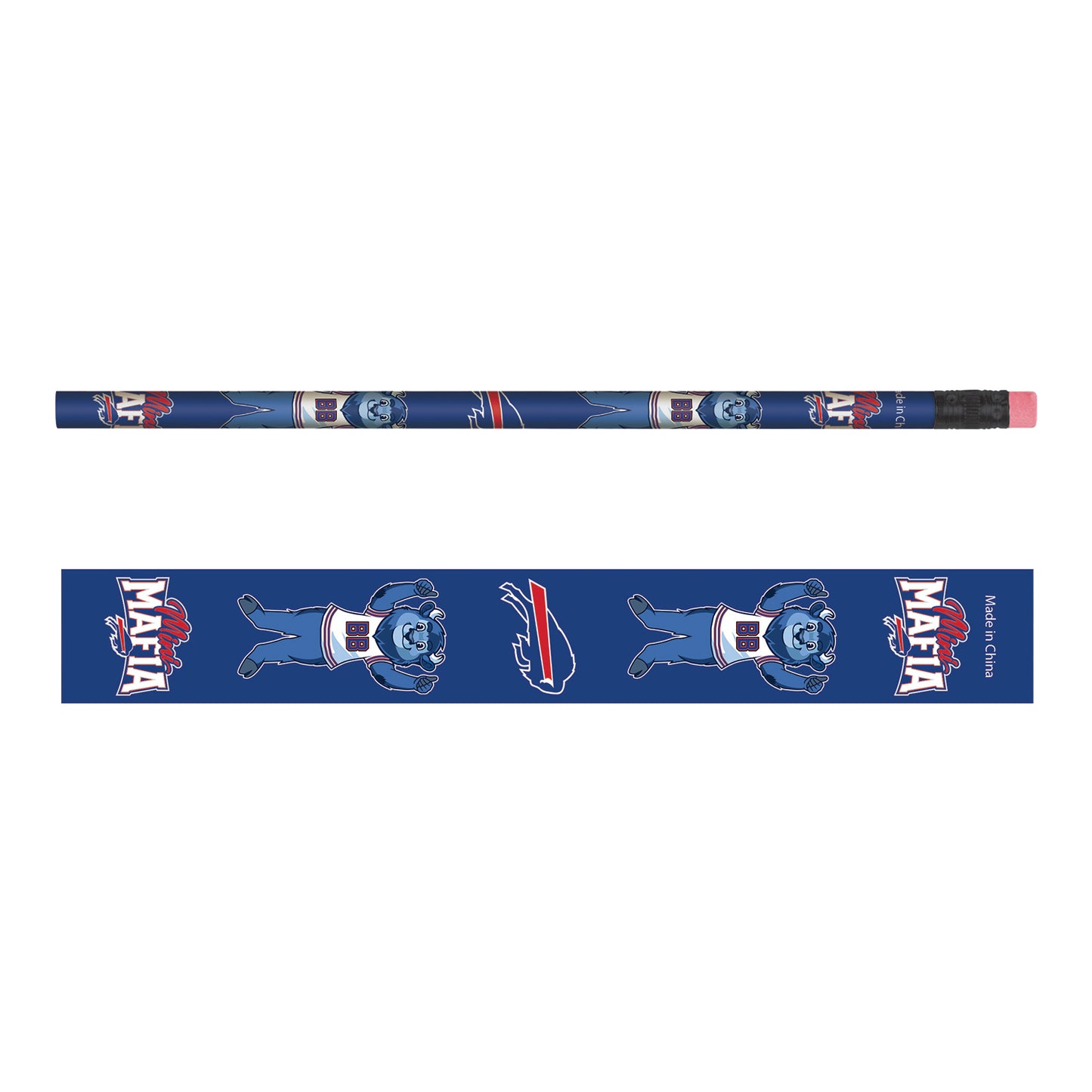 Buffalo Bills Mini Mafia 6 Pack Pencil Set In Blue - Front View