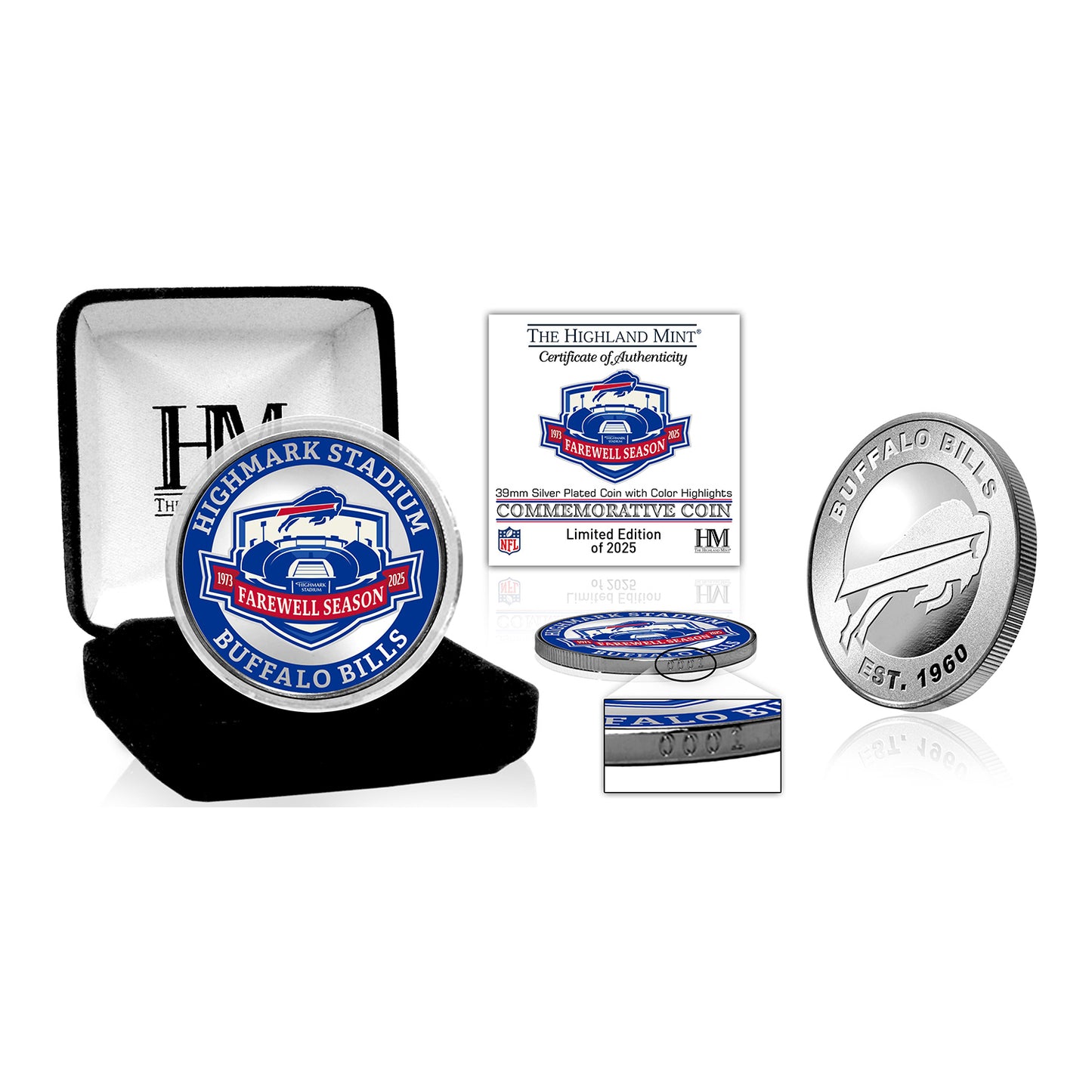 Highmark Stadium Final Season Coin In Silver - Front View