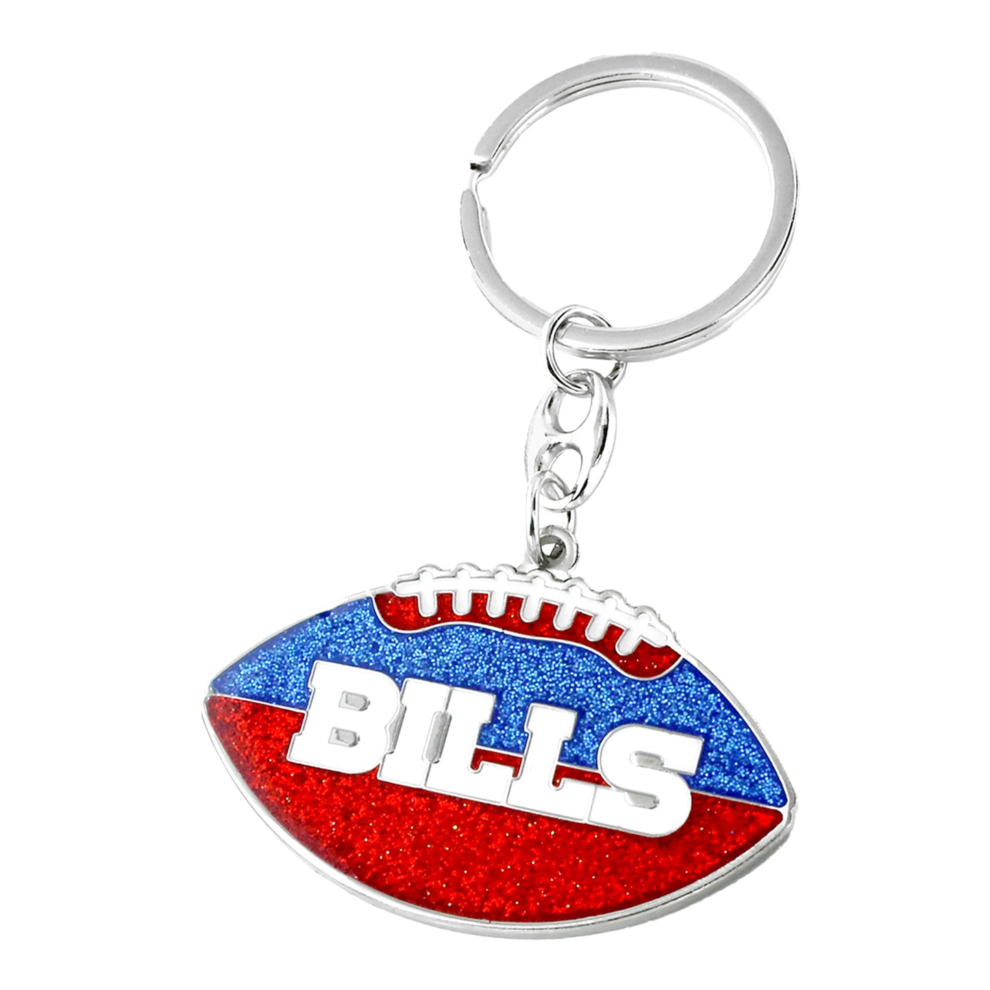 Buffalo Bills Glitter Football Keychain - Front View