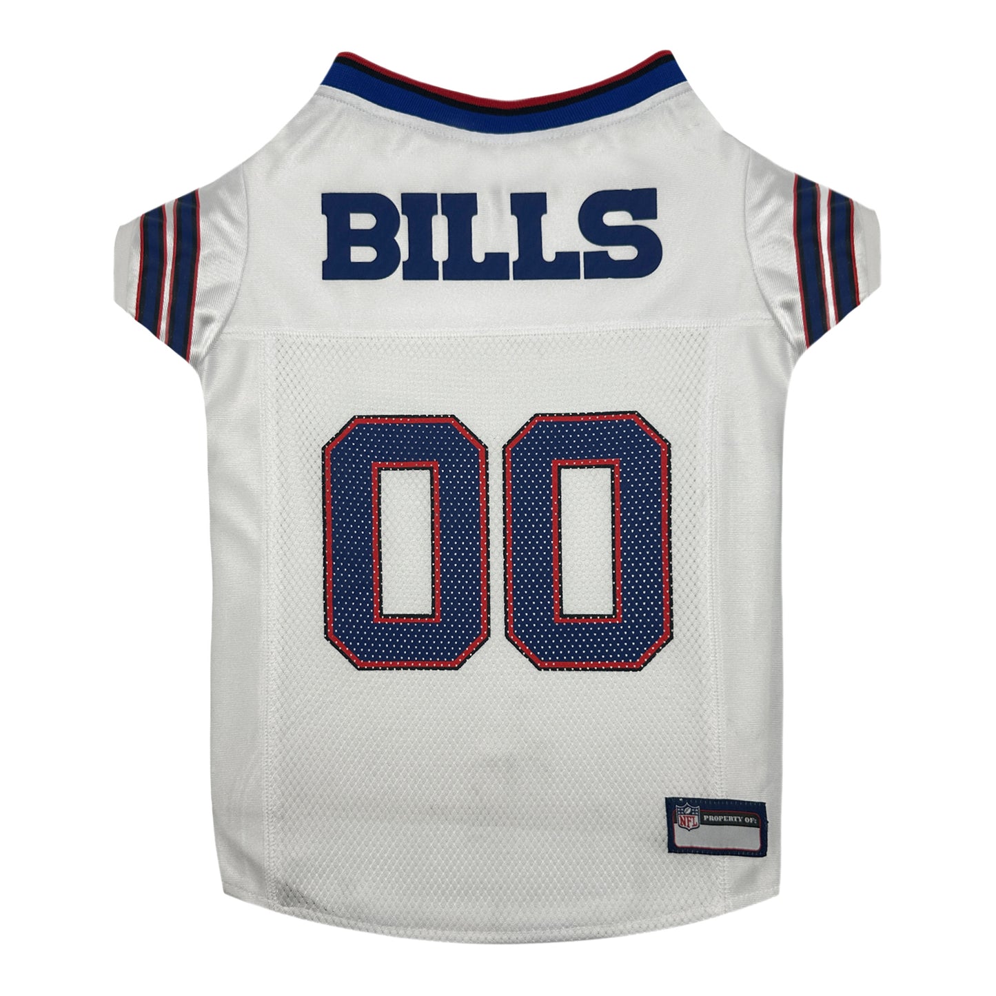 Bills Pets First Blank Road Jersey In White - Front View