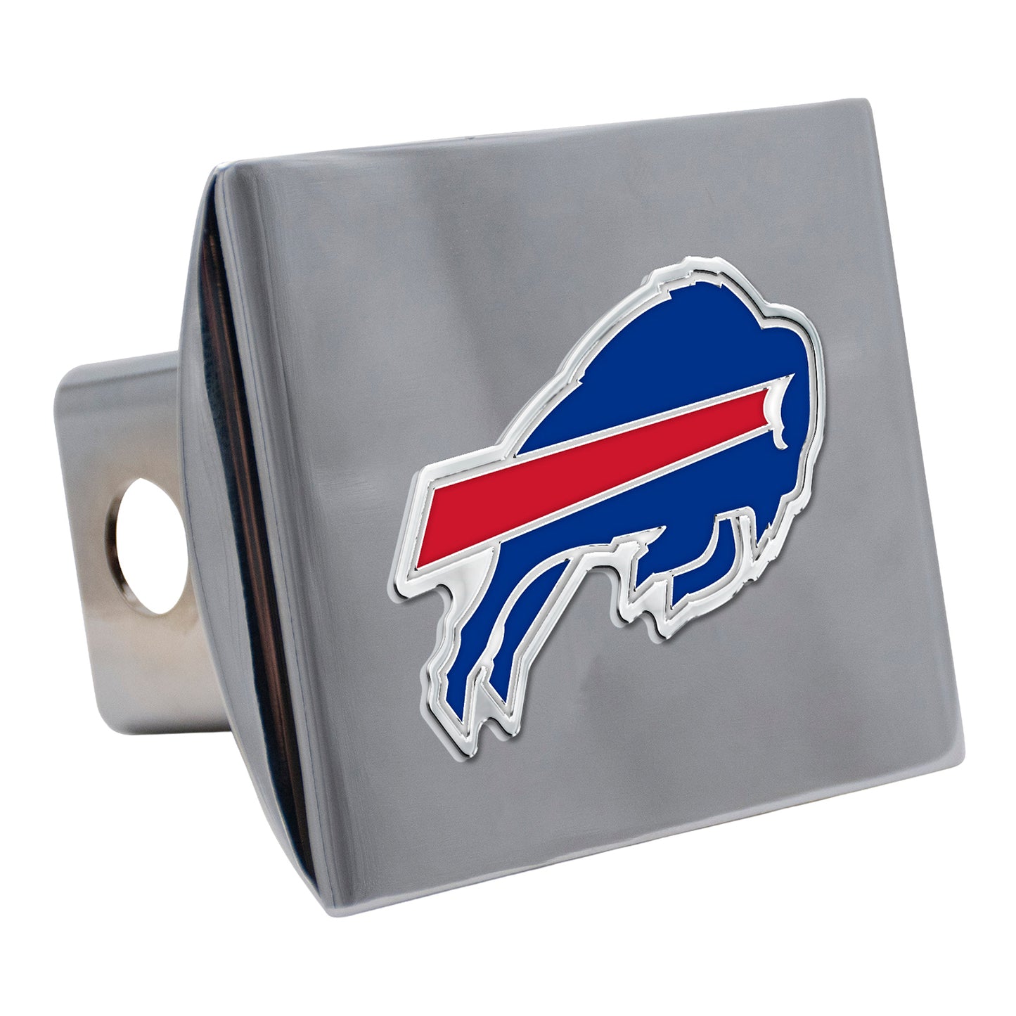 Buffalo Bills Chrome Hitch Cover In Silver - Front View